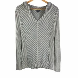 Eddie Bauer Women's Ribbed Gray Sweater Hoodie